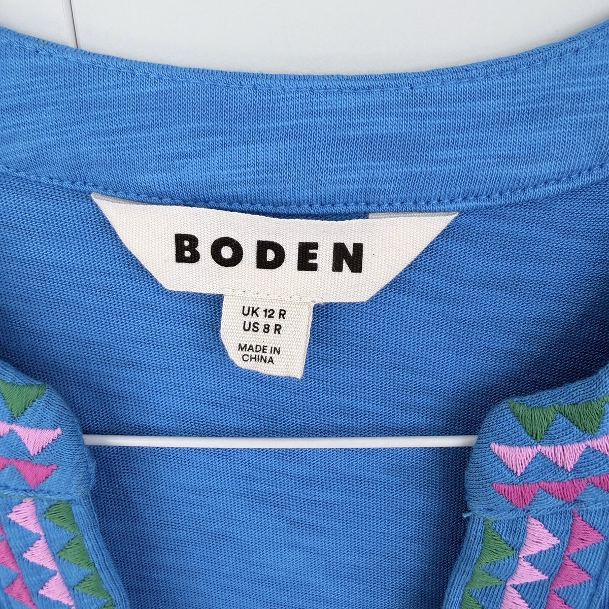 boden chloe embroidered short dress BODEN Chloe Embroidered Short Dress in Cerulean Blue Size 16-18R