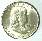 1948 D 50c Franklin Silver Half Dollar AU  Denver