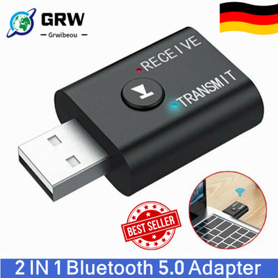 Bluetooth Adapter Transmitter und Empfänger für TV Auto PC Audio Sender 3.5mm