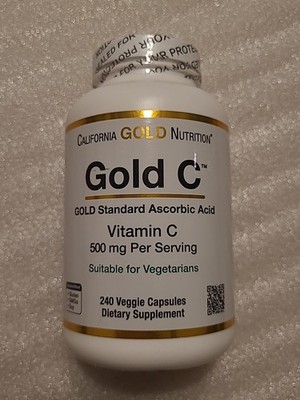 California Gold Nutrition Gold C Vitamin C 500 mg 240 Veggie Caps Milk-Free,