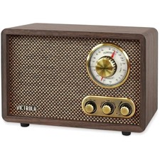 Retro Wood Bluetooth Radio with AM/FM Tuning Dial