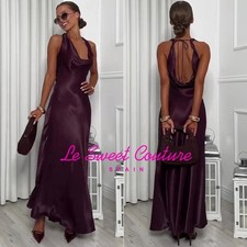 ZARA WOMAN NWT SS25 BURGUNDY ZW COLLECTION SATIN LONG DRESS 8257/934/681