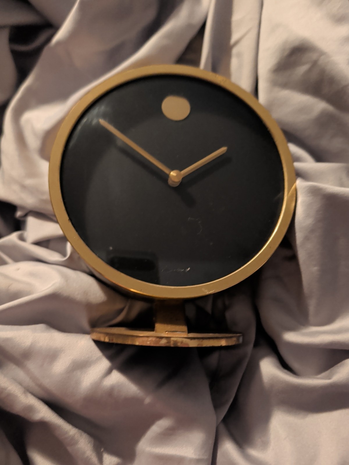 Vtg Howard Miller W Emeralds Brass Museum Dial Clock Fisher Price Read Desc.