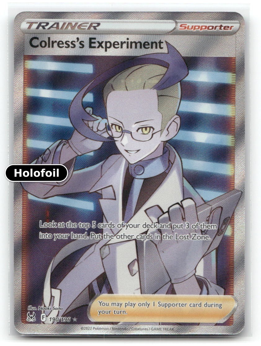 Colress's Experiment (Full Art) Holo SWSH11: Lost Origin 190/196 NM Pokemon