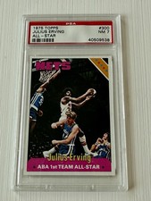 Topps 1975-76 Julius Erving #300 ABA 1st Team All-Star PSA 7 Basketball Card