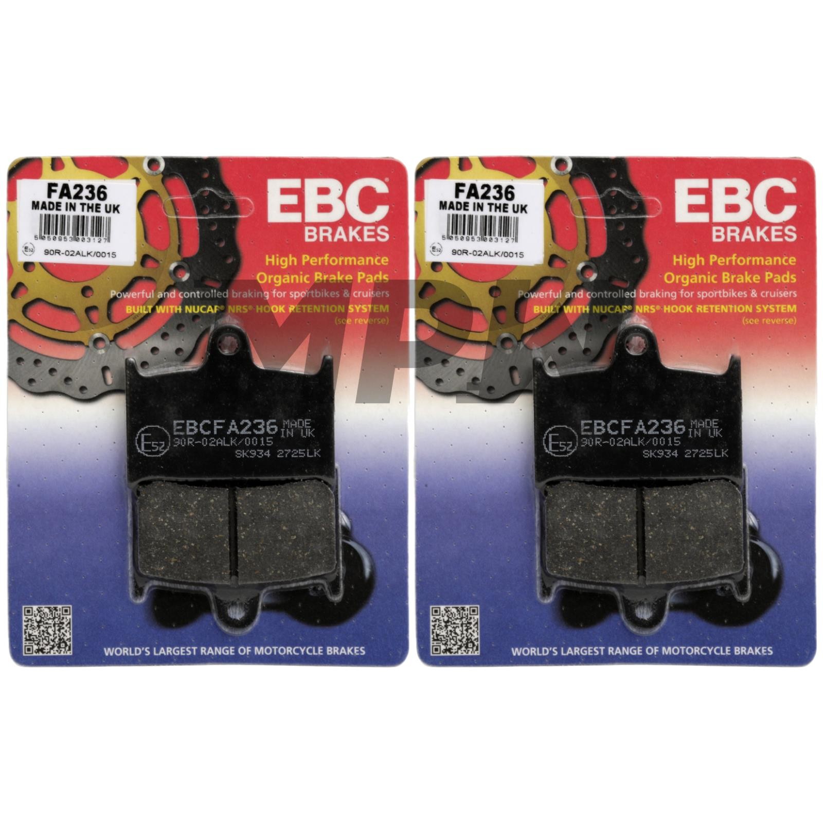 TRIUMPH Daytona 900 1993-1996 EBC FA236 Organic Replacement Brake Pads Front L&R