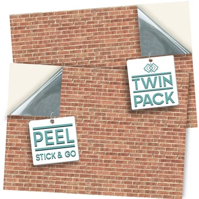 Dolls House Wallpaper, TWIN PACK Brick Wall 1/12, Self Adhesive - Image 1 of 4