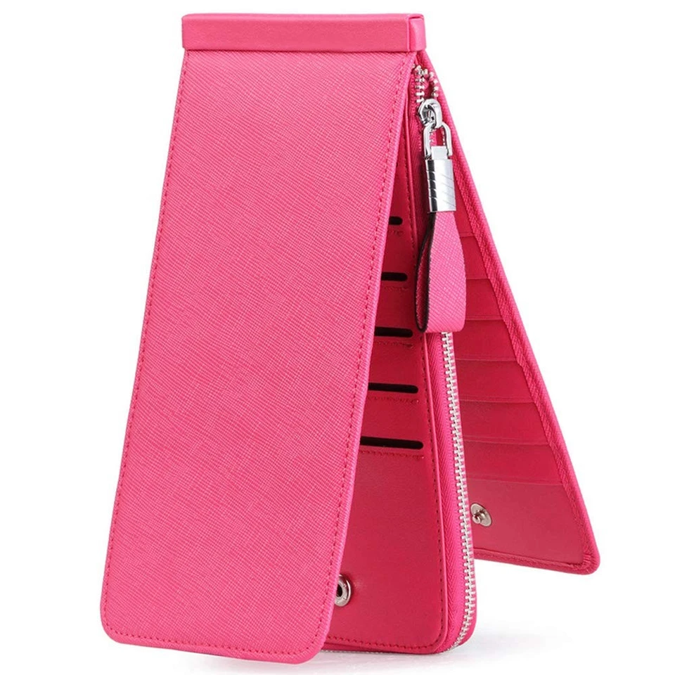 Women's Genuine Leather Multi Credit Card Holder Wallet RFID Blocking Long Bi... - Image 3 of 4
