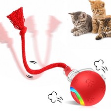 Interactive Cat Toys Ball, Fast Rolling on Carpet, Chirping  Motion Activated