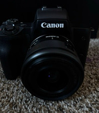 Canon EOS M50 Mark II Mirrorless Camera w/ Lens 24.1MP 3in HDMI Black