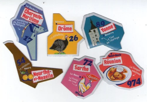 ** Lot of 6 magnets (Le Gaulois) "Departments" **
