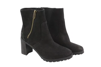 Bottes Femme TIMBERLAND A22BA EU37,5/38,5 Cuir Noir Zip Talon Design - Photo 1/4