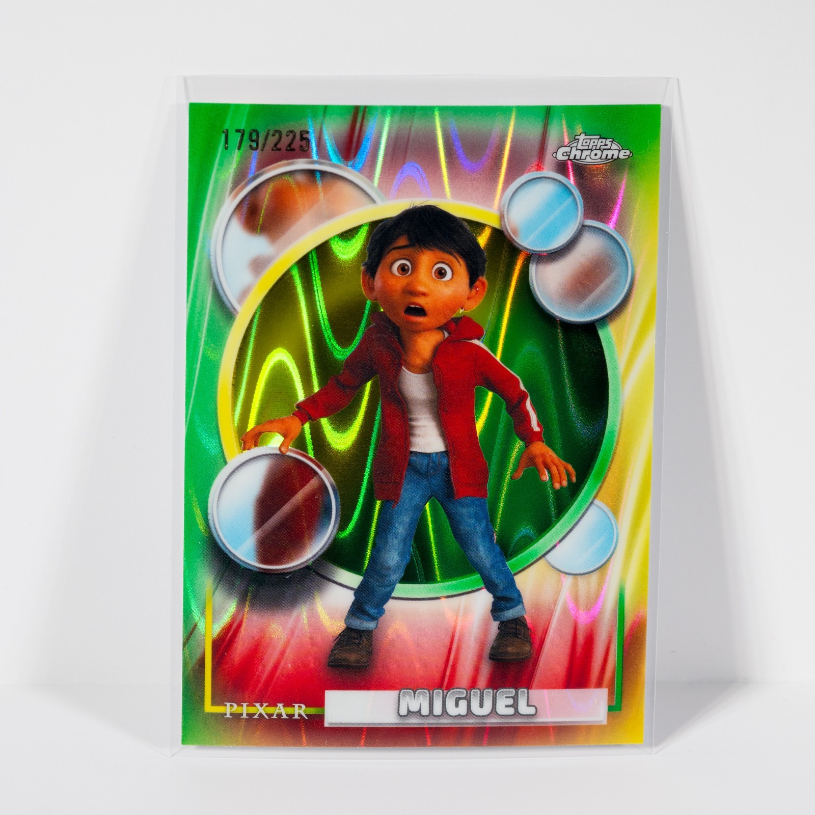 MIGUEL #122 2026 Topps Chrome Disney Yellow and Green Ray Wave Refractor 179/225