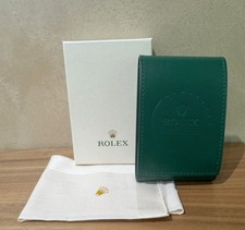 Genuine ROLEX World Service Green Leather Travel Pouch /Case handkerchief