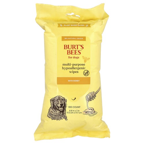 Multi-Purpose Hypoallergenic Wipes with Honey, For Dogs, 100 Count
