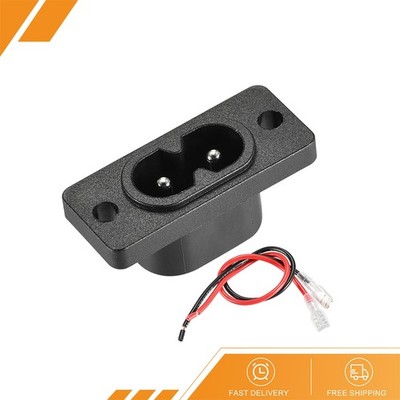 C8 Panel Mount Plug Adapter AC250V 2.5A 2P IEC Plug Power Straight W 2 Wire