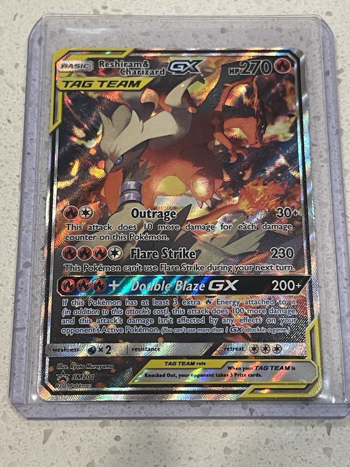 Reshiram & Charizard GX SM201 Black Star Promo Tag Team Pokemon Card NM Mint