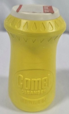 Vintage Comet with Chlorinol Cleaner Plastic Bottle Shaker 6oz Yellow NOS