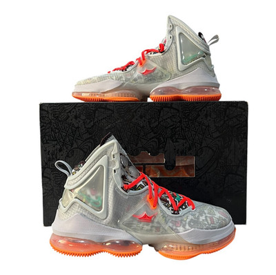 Nike Lebron XIX 19 Fast Food Grey Fog Roma Green Sneaker Mens Sz 10 Women's 11.5