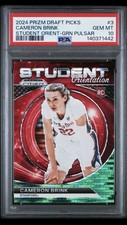 2024 Panini Prizm Draft Picks Cameron PSA 10 Brink Green Pulsar  /25