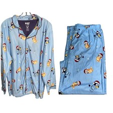 NWT Bluey Christmas Pajama Set Large Adult 2pc Long Sleeve Top  Pants PJs