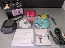 Nikon COOLPIX S6400 Digital Camera Optical 12x Zoom Red Set. No Charger Included