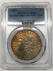 1885-P Morgan Silver Dollar PCGS UNC *PCI Holder Rainbow Toning*