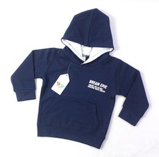 Kids Navy Blue Cotton Fleece Hoodie  Soft Warm Sweatshirt Boys Unisex