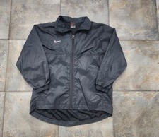 Vintage 90s Nike Boy's 12 Medium Black Full Zip Windbreaker Track Jacket