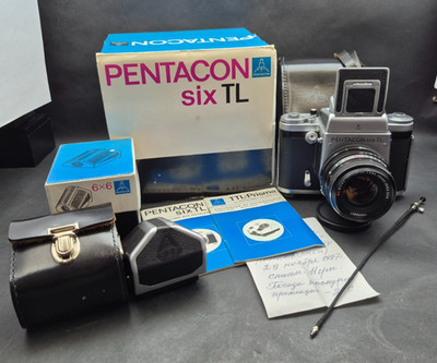 RARE Pentacon Six TL Camera MC Biometar 80mm f2.8 Carl Zeiss Jena DDR Box