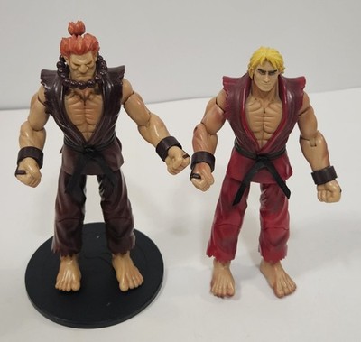 Street Fighter Lot Of 2 Figures AKUMA & KEN  2005 Jazwares 15th Anniversary