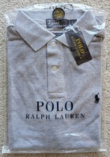 BRAND NEW RALPH LAUREN POLO S/S SHIRT MEDIUM CUSTOM SLIM FIT GRAY w/ TAGS