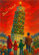 Italian Language Christmas / New Year Greetings Cards with envelopes (pack of 2)