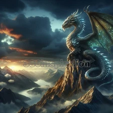 Digital Image Picture Photo Wallpaper Background Desktop Dragon Mountains #A392