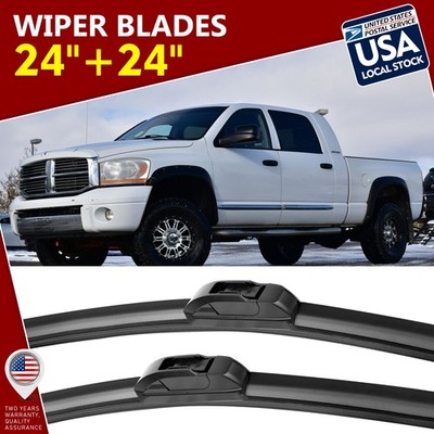 Waterproof U/J-Hook 24''+24'' Premium Bracketless Windshield Wiper Blades /pair