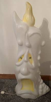 36'' Blow Mold Halloween 2 Sided Melting Ghost Face Candle