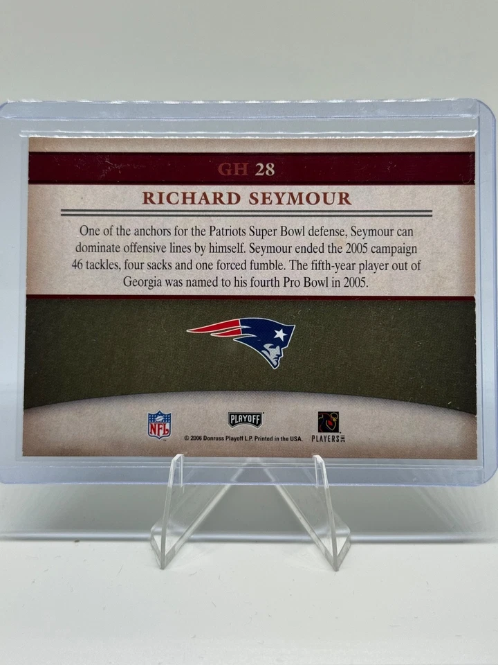 2006 Playoff Prestige #GH28 Richard Seymour Gridiron Heritage - Image 2 of 2