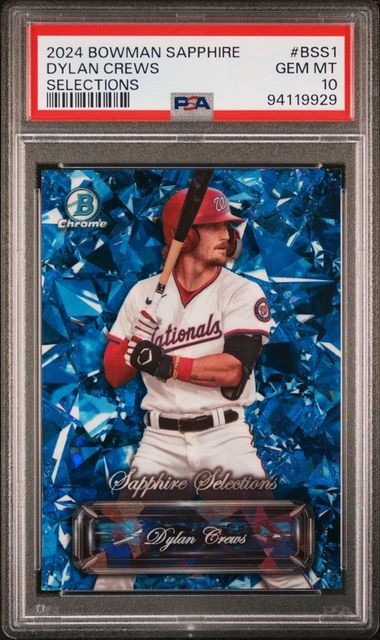 2024 Bowman Chrome Sapphire Dylan Crews Sapphire Selections PSA 10 SSP LOW POP