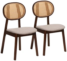Baxton Studio Darrion Walnut Brown Dining Chairs Set of 2