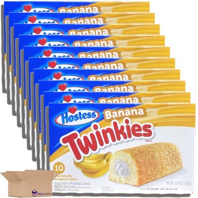 Hostess Banana Twinkies Bulk Value Pack   | 10 Count Box | Pack of 10 (100 Total