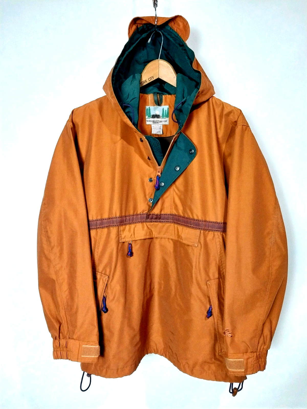 EMS Pullover Windbreaker Jacket Packable Orange E… - image 1