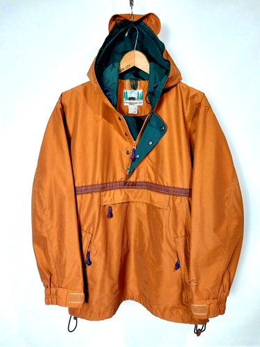 EMS Pullover Windbreaker Jacket Packable Orange Eastern Mountain Sports Mens Med