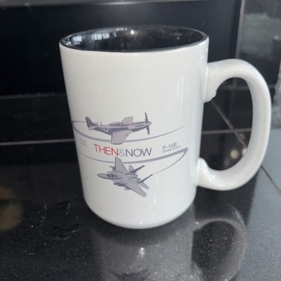 Boeing Coffee Mug Then & Now F-15E Strike Eagle Logo