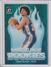 2024-25 Donruss Optic #2 Jared McCain White Hot Rookies Hyper Green #57/249