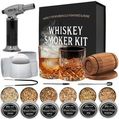 Whiskey Smoker Kit with Torch,Cocktail Smoker Infuser for Old Fashioned Drink...