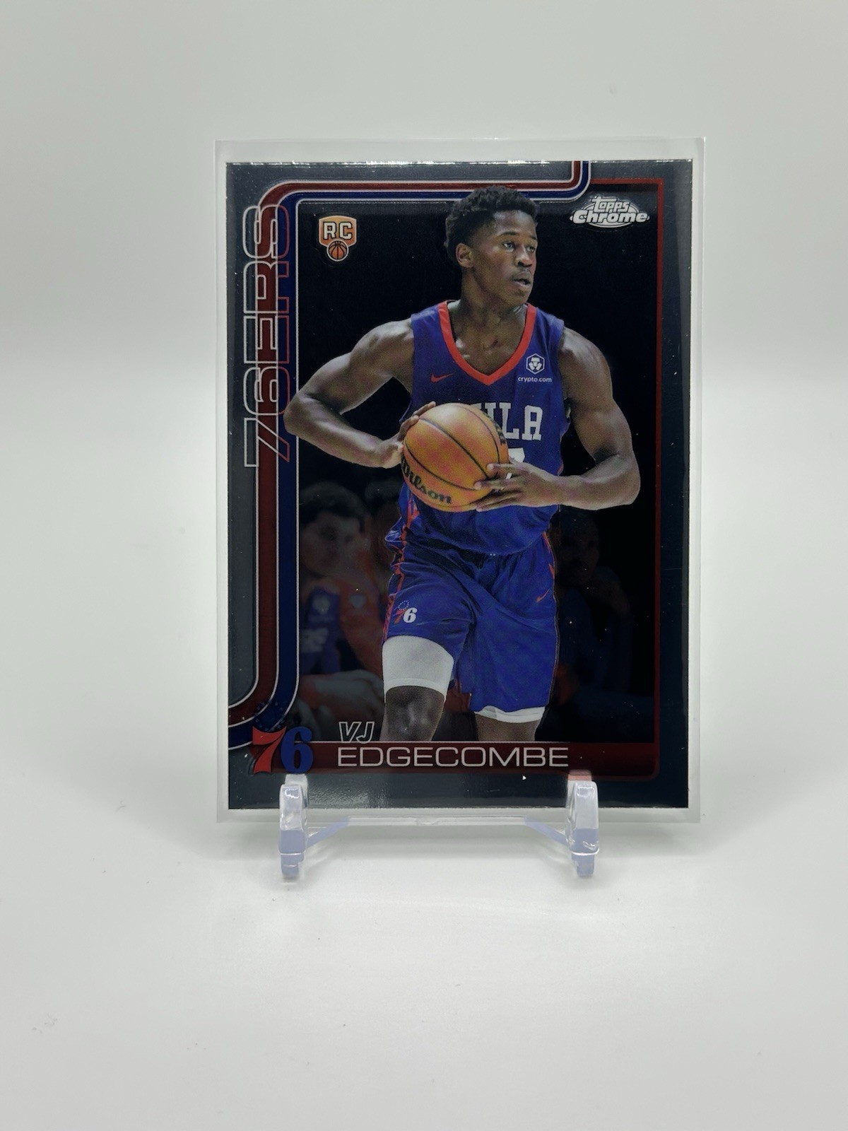 2025-26 Topps Chrome #253 VJ Edgecombe Base Chrome RC