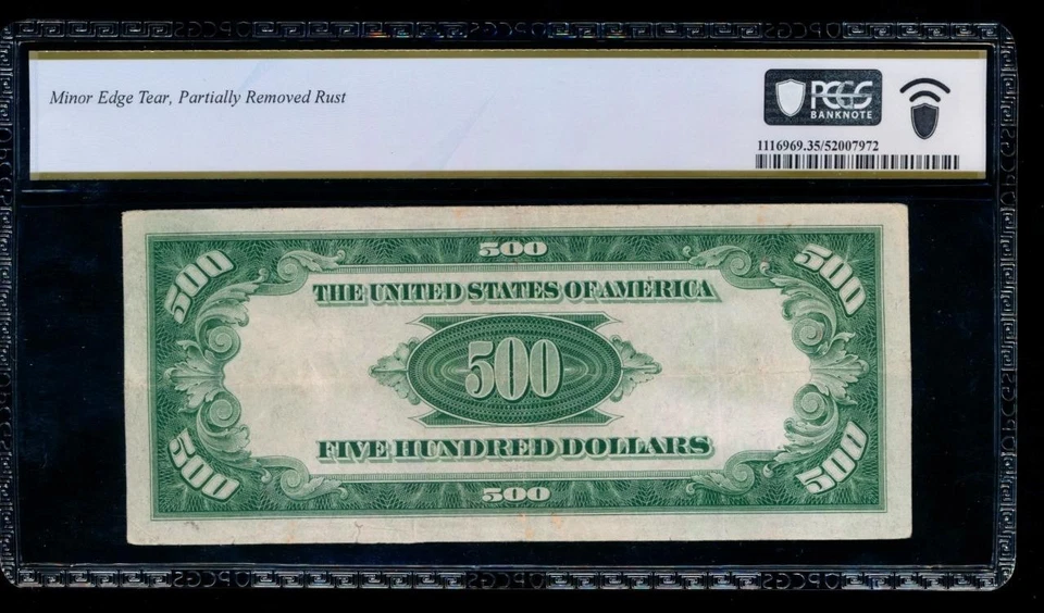 AC 1934A $500 FIVE HUNDRED DOLLAR BILL Kansas City PCGS 35 comment - Image 2 of 2
