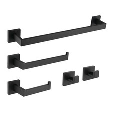 Kingston Brass BAHK6024778 Lasdun 5 Piece Bathroom Accessory Set - Black