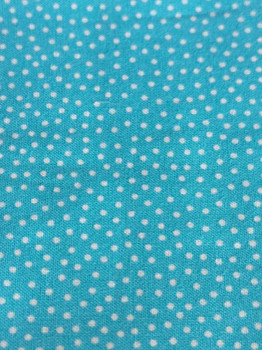 Sm Bright Blue & White Polka Dot Cotton Fabric Remnant (Andover Fabrics, 2020) - Picture 1 of 5