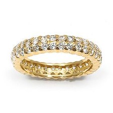 Bijoux Femme Alliance T62 Pavé Duo de Rail de Diamant Cz 4mm Plaqué Or 18K